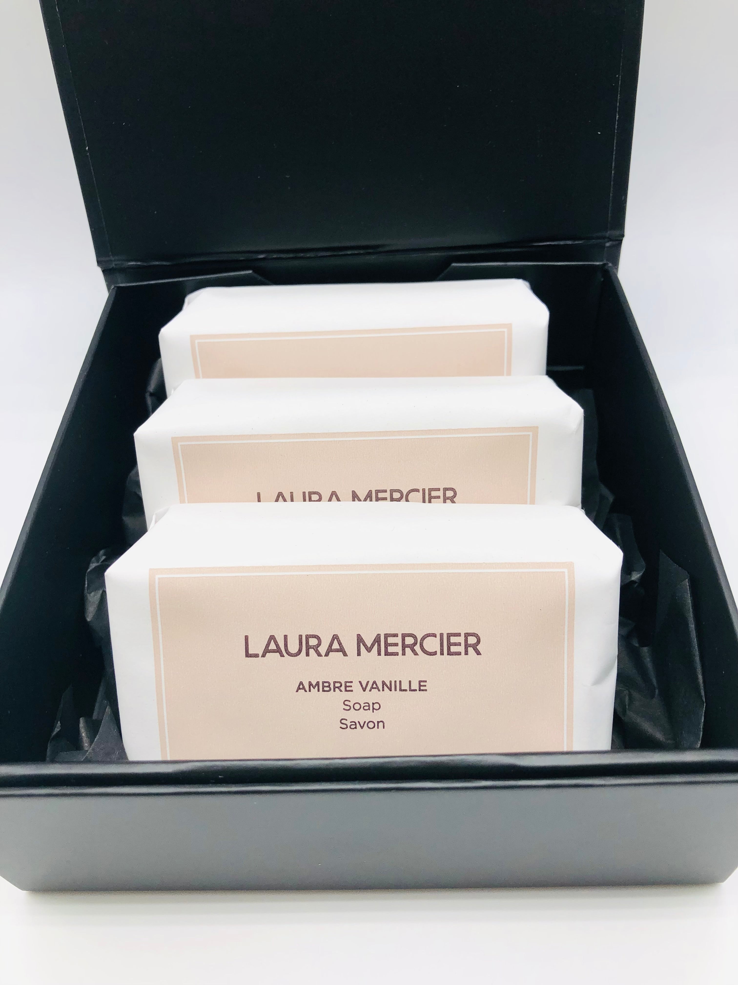 Laura Mercier -Body&Bath Amber Vanilla Soap Trio 3x4.2oz/119g 2021 Batch 35% OFF
