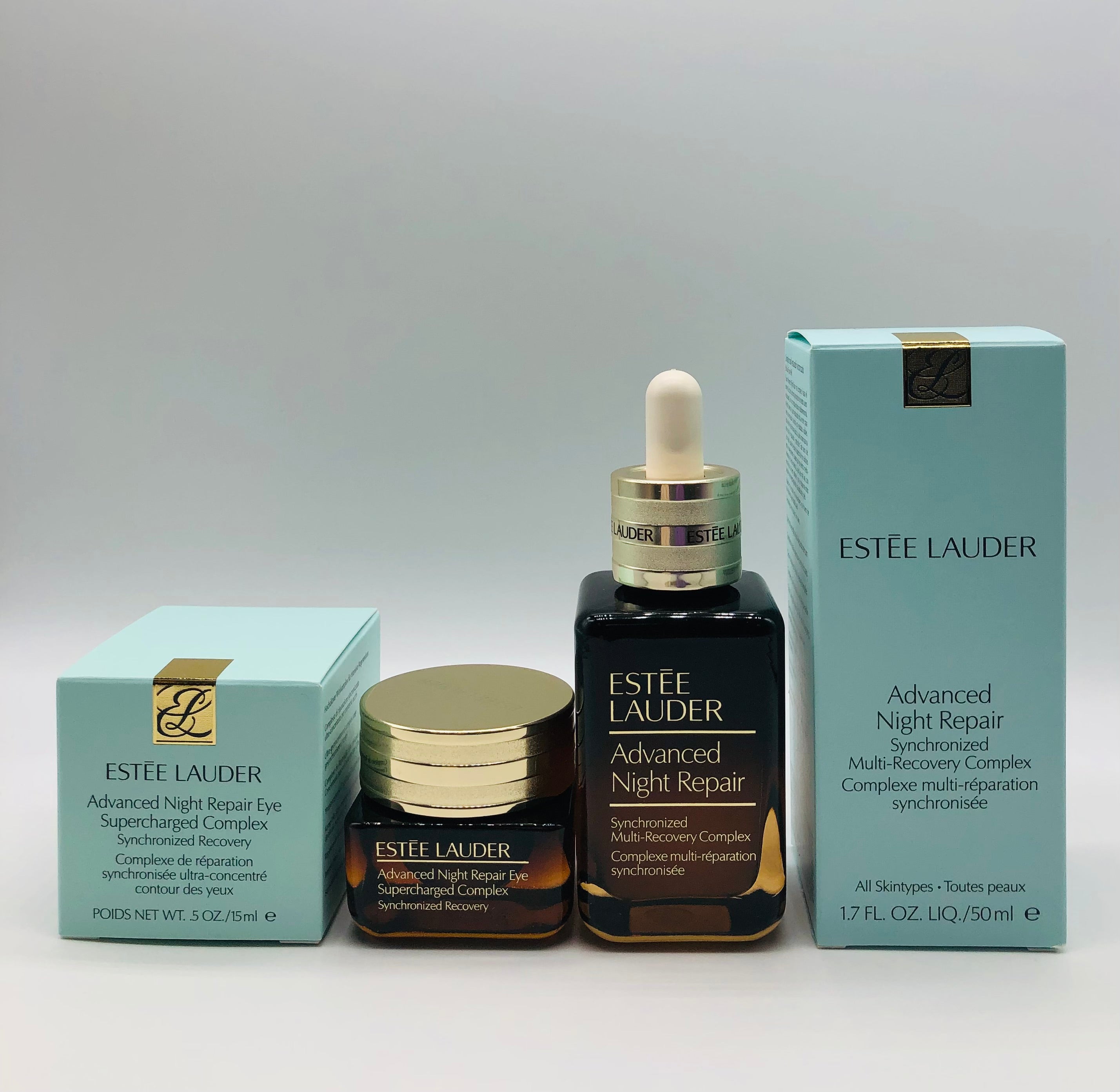 Estée Lauder-ANR Duo Set/Multi Complex Serum1.7oz+Eye Supercharged 0.5oz NIB