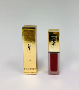 YSL Tatouage Couture Liquid Matte Lip Stain #10 Carmine Statement NIB